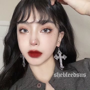 Vintage Trendy Metal Big Cross Statement Drop Earrings For Women Girls New Fashion Hip hop Punk Dangle Earrings Boucle D'oreille daiiibabyyy